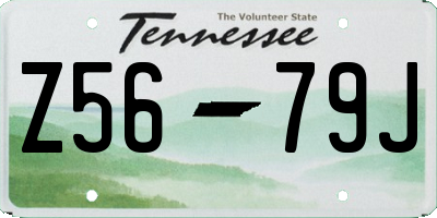 TN license plate Z5679J