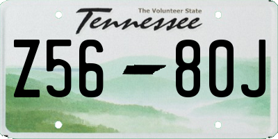 TN license plate Z5680J