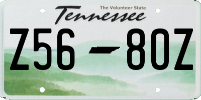 TN license plate Z5680Z