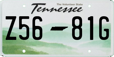 TN license plate Z5681G