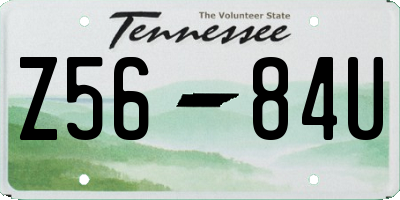 TN license plate Z5684U
