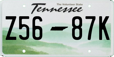 TN license plate Z5687K