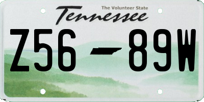 TN license plate Z5689W