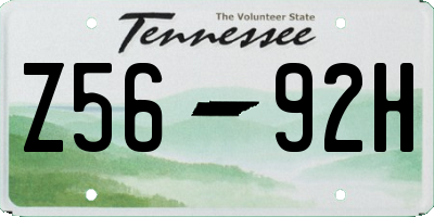 TN license plate Z5692H