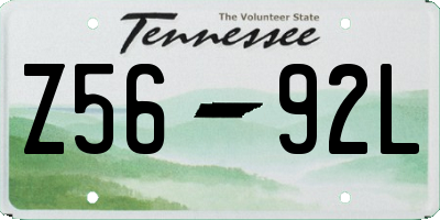 TN license plate Z5692L