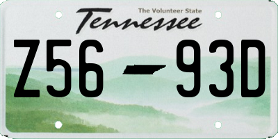 TN license plate Z5693D