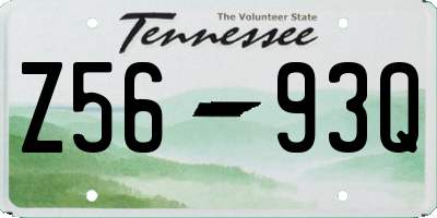 TN license plate Z5693Q