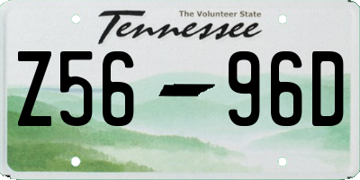 TN license plate Z5696D