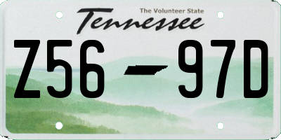 TN license plate Z5697D
