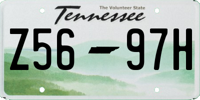 TN license plate Z5697H