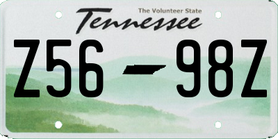 TN license plate Z5698Z