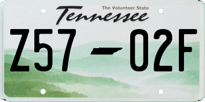 TN license plate Z5702F