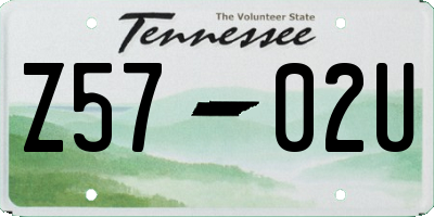 TN license plate Z5702U