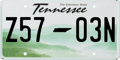 TN license plate Z5703N