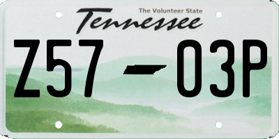 TN license plate Z5703P