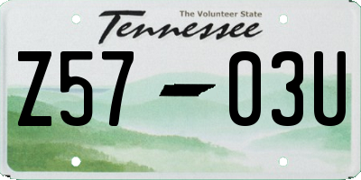 TN license plate Z5703U