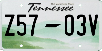 TN license plate Z5703V