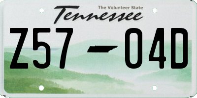 TN license plate Z5704D