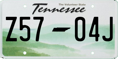 TN license plate Z5704J