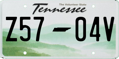TN license plate Z5704V