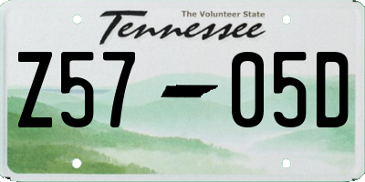 TN license plate Z5705D