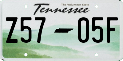 TN license plate Z5705F