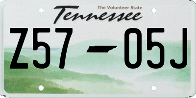 TN license plate Z5705J