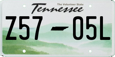 TN license plate Z5705L