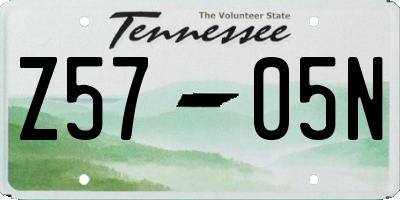 TN license plate Z5705N