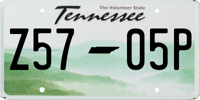 TN license plate Z5705P