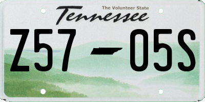 TN license plate Z5705S