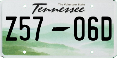 TN license plate Z5706D