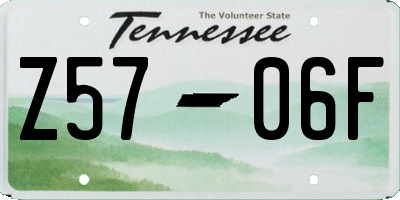 TN license plate Z5706F