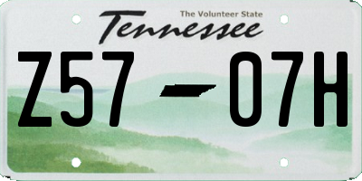 TN license plate Z5707H