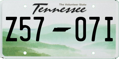 TN license plate Z5707I