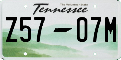 TN license plate Z5707M