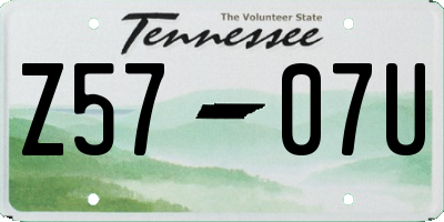 TN license plate Z5707U
