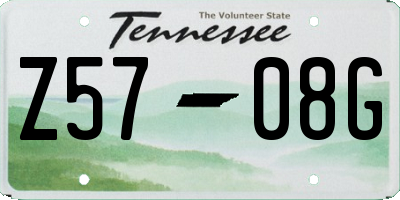 TN license plate Z5708G
