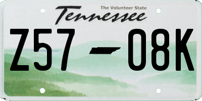 TN license plate Z5708K