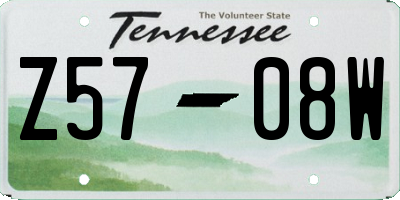 TN license plate Z5708W