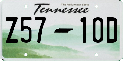 TN license plate Z5710D