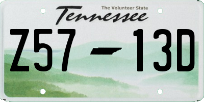 TN license plate Z5713D