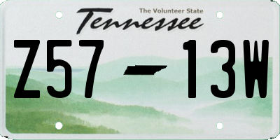TN license plate Z5713W