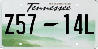 TN license plate Z5714L