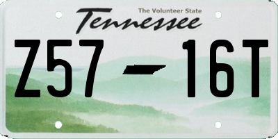 TN license plate Z5716T