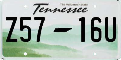 TN license plate Z5716U