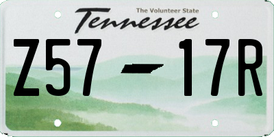 TN license plate Z5717R