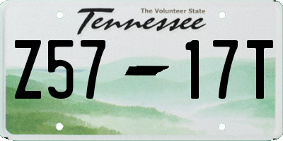 TN license plate Z5717T