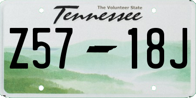 TN license plate Z5718J