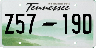 TN license plate Z5719D
